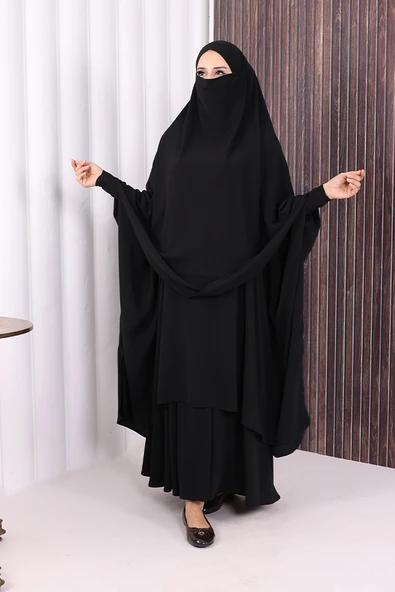 Sufleli Cilbab 6024 Siyah ürün görseli