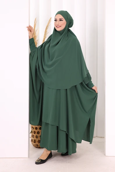 Sufleli Cilbab 6024 Zümrüt - Resim 4