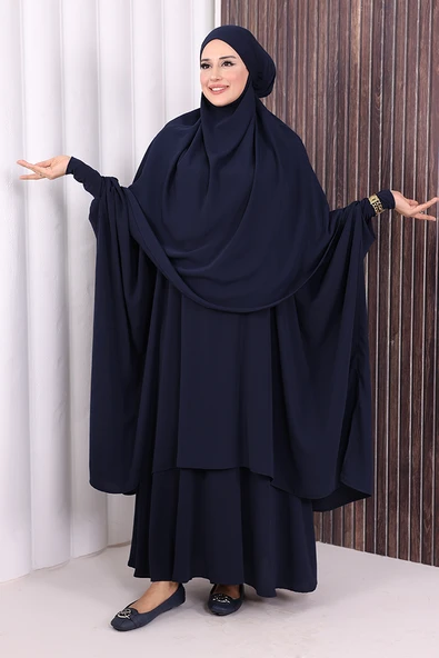 Sufleli Cilbab 6024 Lacivert - Resim 3