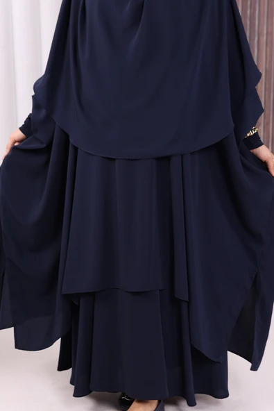 Sufleli Cilbab 6024 Lacivert - Resim 7