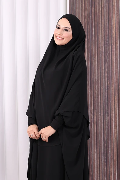 Sufleli Cilbab 6024 Siyah - Resim 5