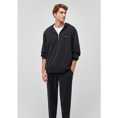 KAPÜŞONLU FERMUARLI SWEATSHIRT