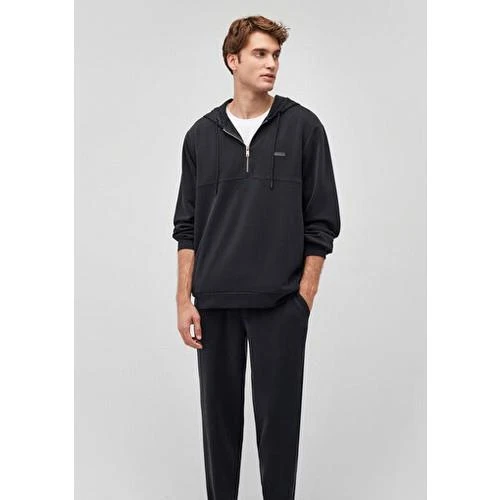 KAPÜŞONLU FERMUARLI SWEATSHIRT ürün görseli 1