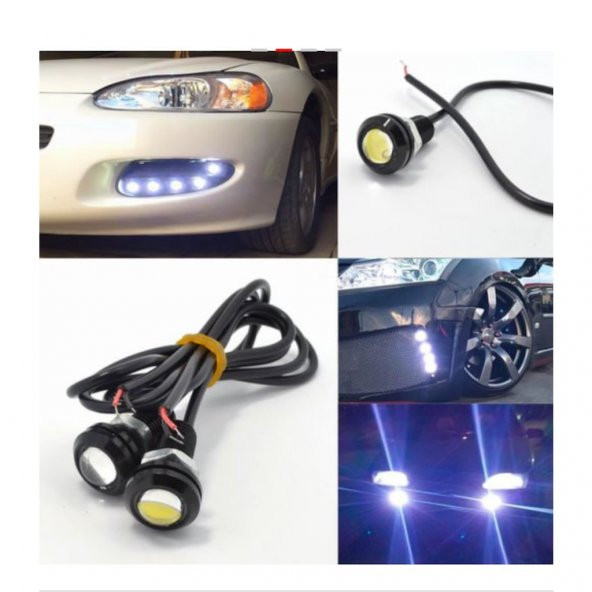 2li Oto Kartal Gözü Sis Lambası ve Ayna Altı Led - Kırmızı - 1