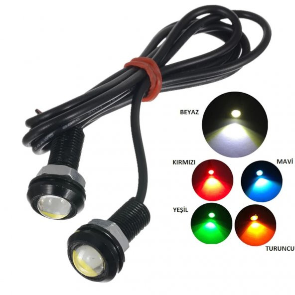 2li Oto Kartal Gözü Sis Lambası ve Ayna Altı Led - Kırmızı - 2