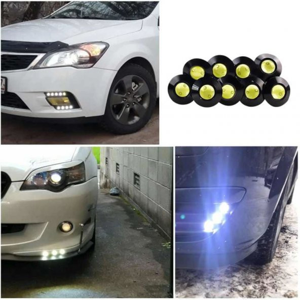 2li Oto Kartal Gözü Sis Lambası ve Ayna Altı Led - Kırmızı - 3