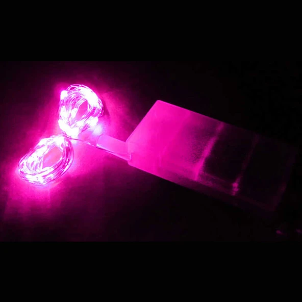 Led Işık Pilli 3 Fonksyonlu Balon Ve Dekorasyon İçin 3 Metre  Pembe
