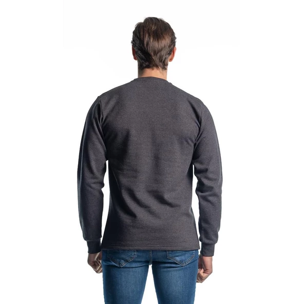 Şensel, Sweatshirt, Koyu Gri, Sıfır Yaka -107E4632- Pamuklu - 2