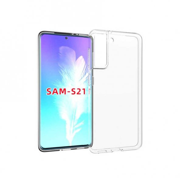 Samsung S21 Kılıf Şeffaf Süper Silikon Kapak Darbe Emici Özellikli