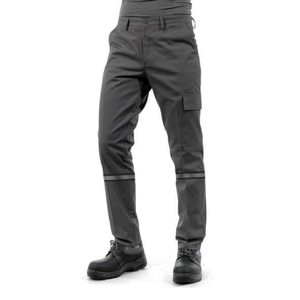 Şensel, Reflektörlü İş Pantolonu, Koyu Gri, Komando Cepli -54E3532- - 2