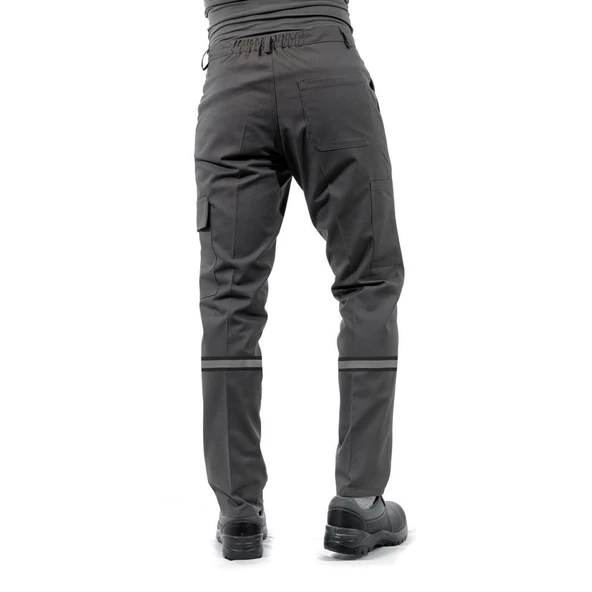 Şensel, Reflektörlü İş Pantolonu, Koyu Gri, Komando Cepli -54E3532- - 3