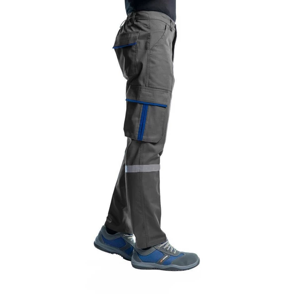 Şensel, Reflektörlü İş Pantolonu, Gri-Saks, Komando Cepli -54E3396-