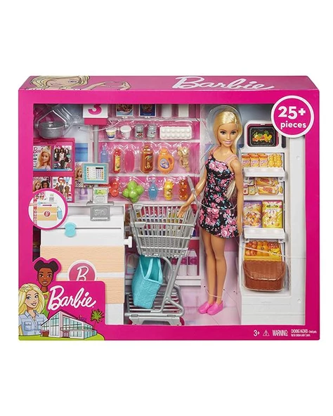 Barbie Süpermarkette Oyun Seti FRP01