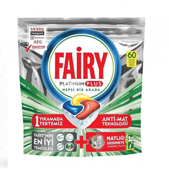 Fairy Platinum Plus Bulaşık Makinesi Tableti 60 Adet