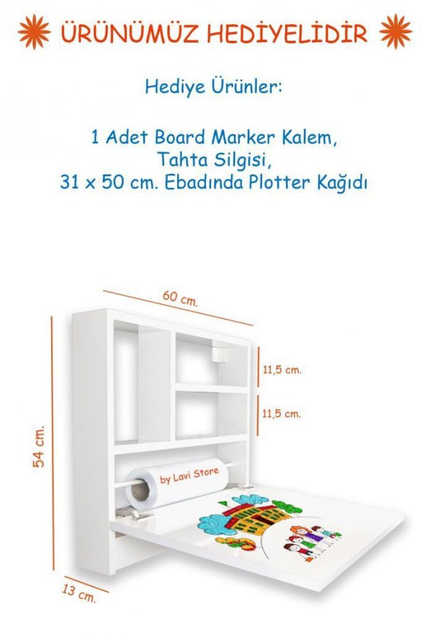 Ahşap Çocuk Yazı Resim Oyun ve Ders Çalışma Masası Duvara Monte Montessori Etkinlik Tahtası - 2