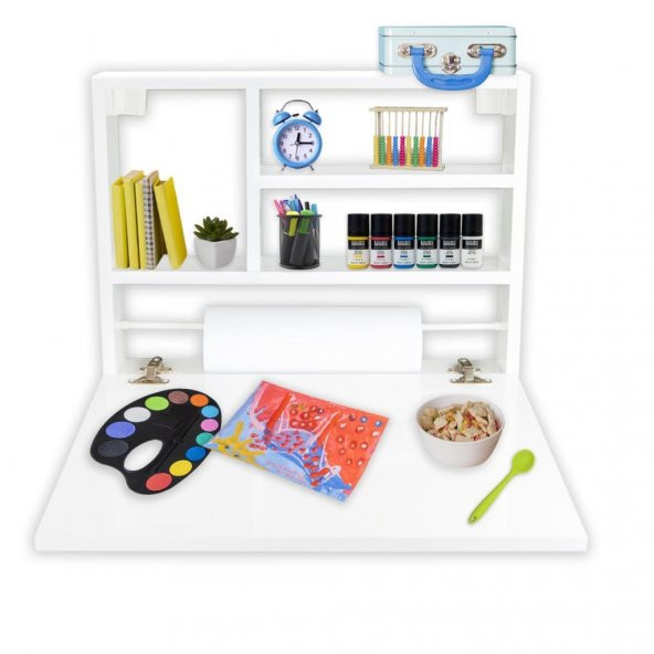 Ahşap Çocuk Yazı Resim Oyun ve Ders Çalışma Masası Duvara Monte Montessori Etkinlik Tahtası - 3