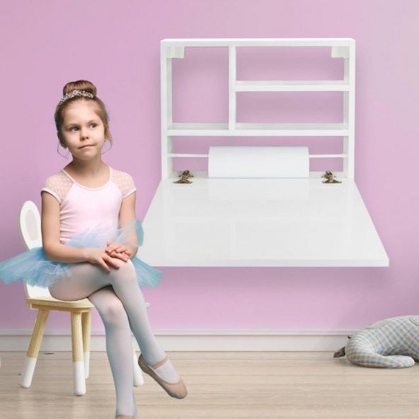 Ahşap Çocuk Yazı Resim Oyun ve Ders Çalışma Masası Duvara Monte Montessori Etkinlik Tahtası - 8