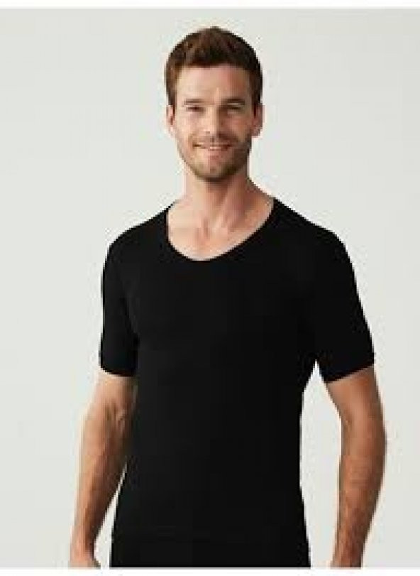 BLACKSPADE 1263 THERMAL KIŞLIK T SHİRT KISA KOL V YAKA SİYAH XL - 3