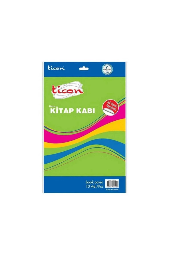 Ticon Hazır Kitap Kabı Tek Kenar Yapışkan Şeffaf 10 Lu (1 Paket 10 Adet)
