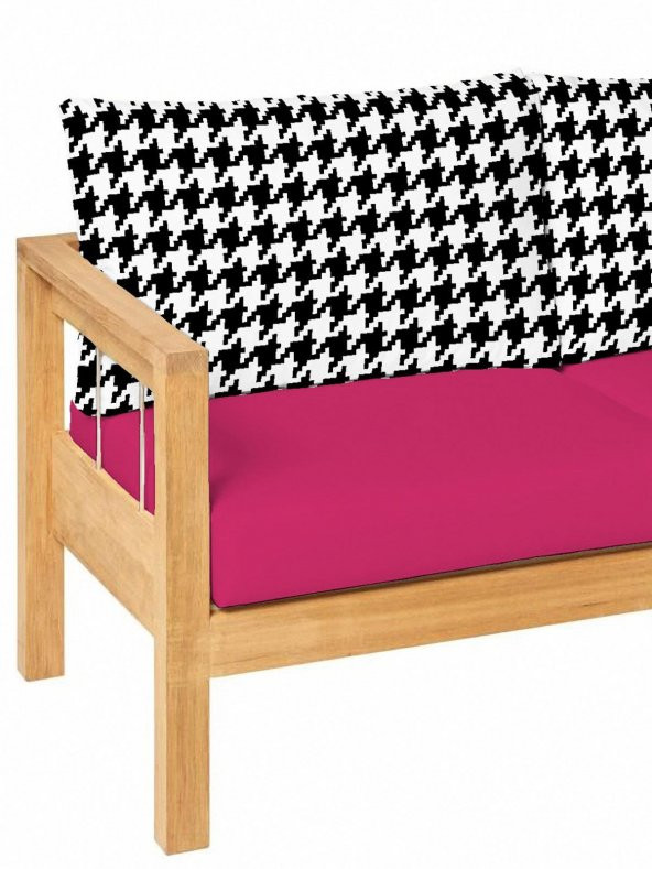 Fuşya Palet Yer Bahçe Sedir Minderi 60-120-10 cm Geniş Fermuarlı - 2
