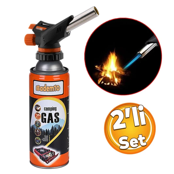 Çakmaklı Pürmüz Yedek Kartuşu Kamp Gazı 400 ML Piknik Kamp Mangal Mutfak Ateş Tutuşturucu 2 Adet ürün görseli