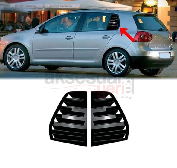 Vw Golf 5 İçin Kelebek Cam Vizörü Kaplaması Piano Black