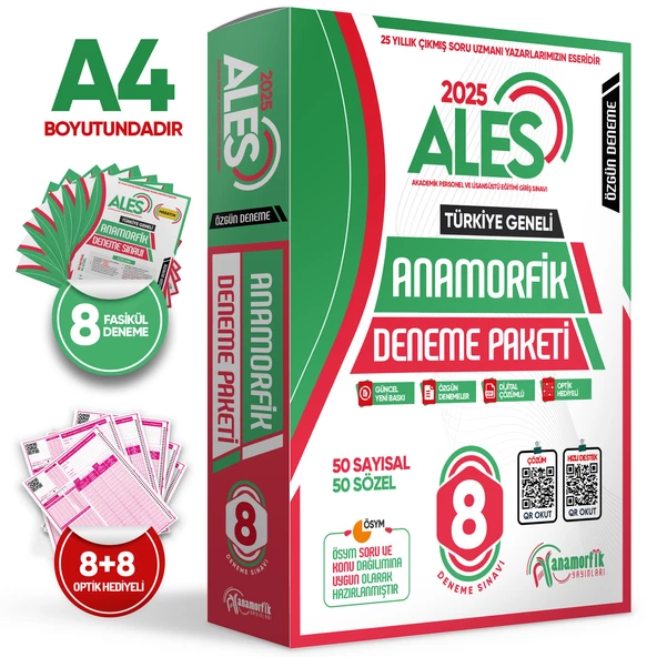 2025 ALES ÖSYM Çıkmış Soru 18li Tıpkı Basım ve 18li (10+8) Anamorfik Özgün Deneme Paketi TG Çözümlü - Resim 3