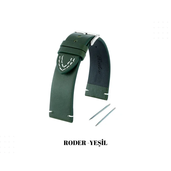 R4143W RODER DERİ KAYIŞ - YEŞİL-BEYAZ - 4