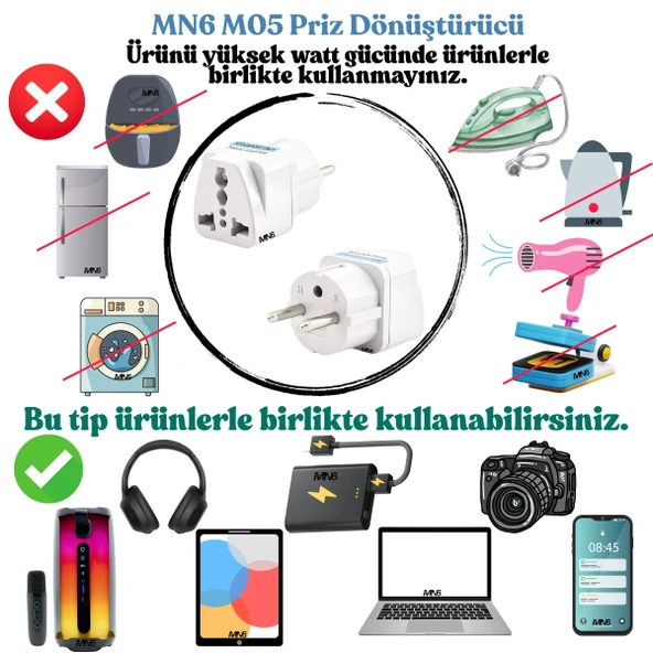 MN6 M03 Priz Dönüştürücü/9 Adet/amerikan Tipi Priz Dönüştürücü-dünya Ülkeler Arası Fiş Çevirici/Priz Çevirici - 12