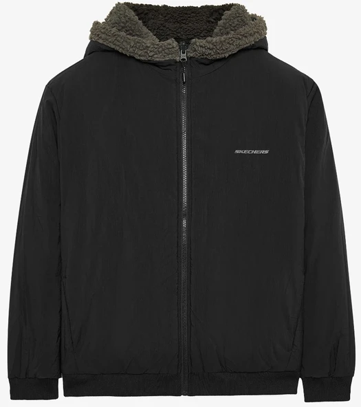 Skechers S242252 Outdoor Fleece Reversible Full Zip Sherpa Erkek Günlük Mont - Resim 3