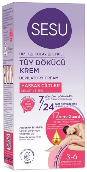 Sesu Tüy Dökücü Krem 40ML Hassas Ciltler/Sensitive