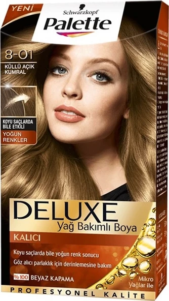 Palette Deluxe 8-01 Küllü Açık Kumral Saç Boyası