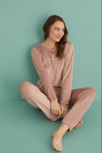 Gd Goldoremi 13166-8 Kadın Feel So Good Kadife Pijama Takım - 5