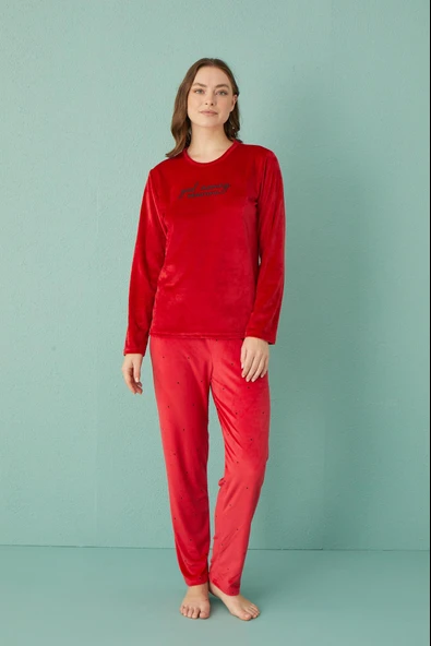 Gd Goldoremi 13312-6 Kadın Good Morning Beautiful Kadife Pijama Takım - 2