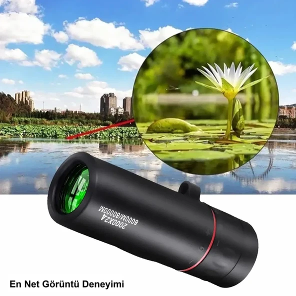 TriLine 2000x24 Zoom Monoküler Mini Taşınabilir HD Dürbün Su Geçirmez Tripod Telefon Tutacağı - Resim 3