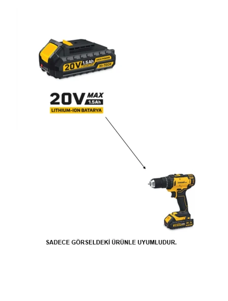 SGS PROFESYONEL  20 VOLT YEDEK BATARYA (1.5Ah) - 2