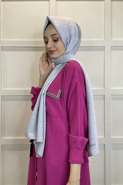 Cardion Capri Jakar Şal - Capri Kumaş Jakarlı Desenli Şal 01119 AÇIK GRİ - 2