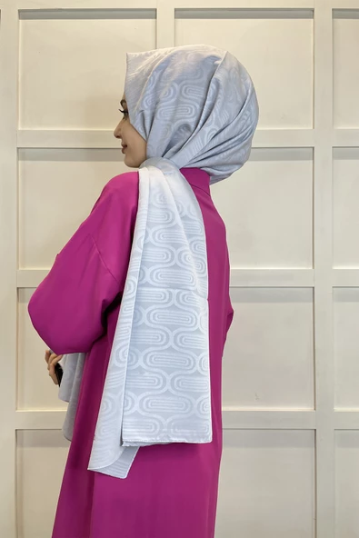 Cardion Capri Jakar Şal - Capri Kumaş Jakarlı Desenli Şal 01119 AÇIK GRİ - 3