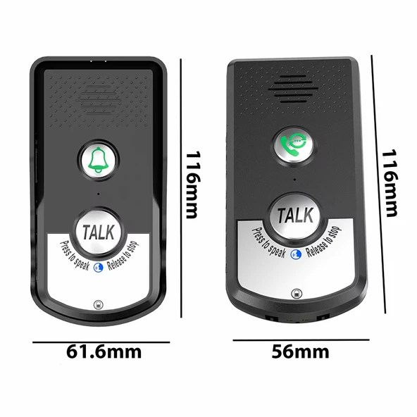 HyMark İnterkom Elektronik Kablosuz 2 Yönlü Ses İletimi Telsiz Uzun Menzilli Kablosuz Kapı Zili Ünitesi Su Geçirmez - Resim 6