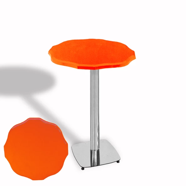 Papatya Bistro Wermodin Masa Yuvarlak 67 cm (Kromnikel) - Kırmızı ürün görseli