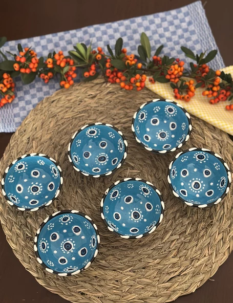 Mavi Nazar Boncuğu 6lı Kase Çerezlik, Lokumluk , Sosluk - Resim 2