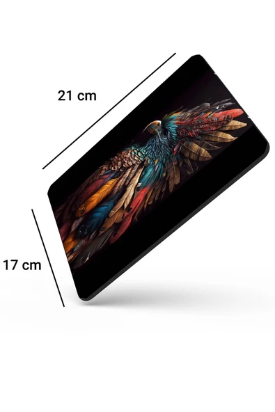 SonicTouch Kızılderili Kartal Temalı Kaydırmaz Gaming Oyuncu Dikişsiz Siyah Yeşil Mouse Pad/Ped 17x21cm - 2