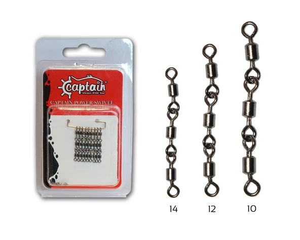 Captain 5110 3 Zincir Rulmanlı No:12 Fırdöndü 6lı Paket Black Nikel