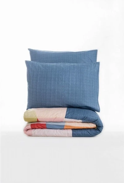 Cotton Box Modern Çift Kişilik Nevresim Takımı Cosy Mavi - 3