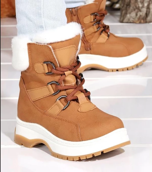 Vicco Alexis Hafif Unisex Fermuarlı Kahverengi Kürklü Kışlık Çocuk Botu ürün görseli