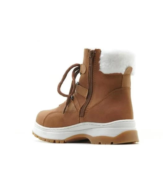 Vicco Alexis Hafif Unisex Fermuarlı Kahverengi Kürklü Kışlık Çocuk Botu - Resim 6