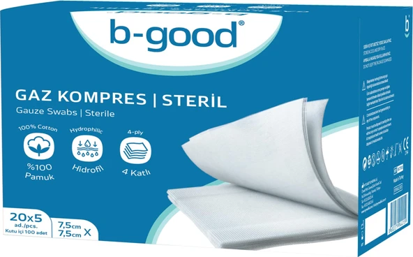 B-Good Gaz Kompres 7,5 x 7,5 cm 100'lü