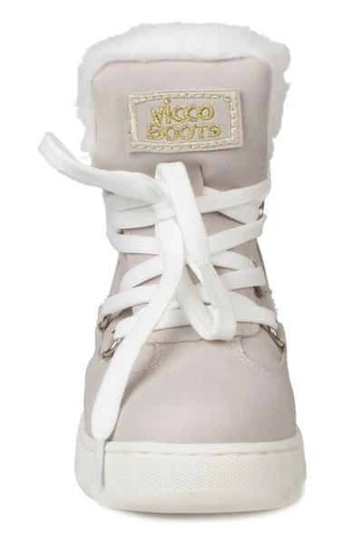 Vicco Kappa Hafif Unisex Açık Bej Kışlık Kürklü Fermuarlı Çocuk Botu - Resim 4