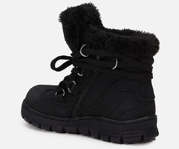 Vicco Kappa Hafif Unisex Siyah Kışlık Fermuarlı Kürklü Çocuk Botu - Resim 4