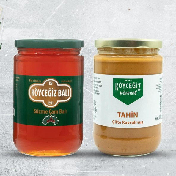 Kb Köyceğiz Balı Çam Balı 850 G Cam Kavanoz + Köyceğiz Yöresel Çifte Kavrulmuş Tahin 600 G Cam Kavanoz